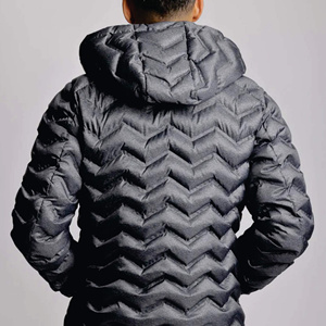 Classic Men's Waterproof Breathable Black V-neck Puffer Jacket Lightweight Winter Casual Streetwear <b>Covered</b> <b>Button</b> Closure - Product Image 6