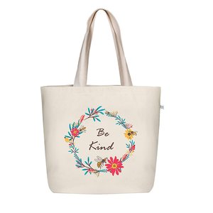 Stylish Cotton Handbag for Women Custom Printed <b>Canvas</b> <b>Tote</b> Bag with Zipper Durable Zippered Carry Bag for Grocery Shopping - Product Image 3