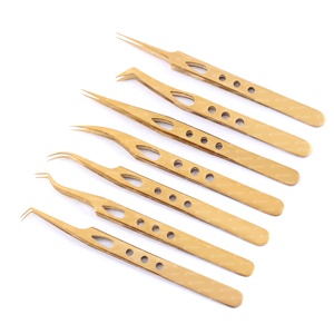 Professionnel personnalisable en acier inoxydable Volume russe Extension de cils pince à épiler ensemble fibre arc-en-ciel pointu sourcil beauté - Product Image 4