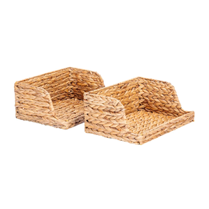 Paniers de rangement de cuisine rustiques écologiques en jacinthe d'eau, tissés, à ouverture frontale, du Vietnam - Product Image 2