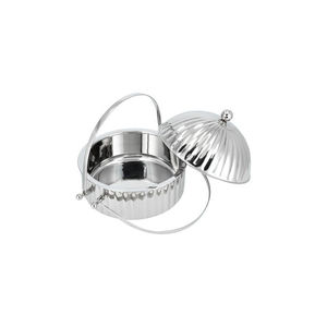 Casserole ronde en bois moderne avec couvercle en acier inoxydable, chauffe-plat isolé pour la maison, les mariages et les hôtels - Product Image 1