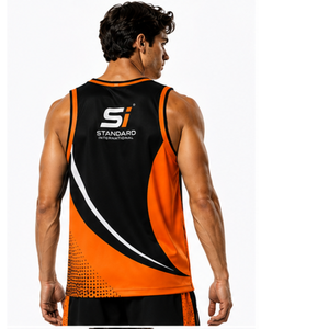 Standard International Unisex Sleeveless Basketball Jersey Heat-Transfer Printing Breathable Four-Way Stretch Eco-Friendly - Product Image 4