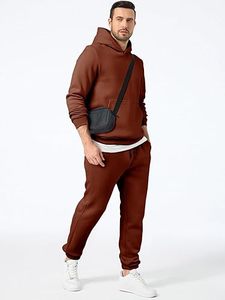 Nouvel Arrivage – Ensemble deux pièces décontracté pour homme : Sweat-shirt léger 100 % coton respirant à col roulé et manches courtes, couleur unie, texture gaufrée - Product Image 2