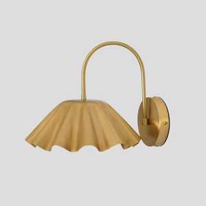 Applique murale moderne en laiton avec abat-jour cannelé, luminaire d'intérieur, décoration de chambre - Product Image 5