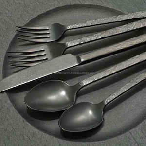 Holiday <b>Decoration</b> <b>Black</b> Cutlery Set American Style Decorative Flatware Sets Handicrafts Metal Cutleries OEM Support - Product Image 4