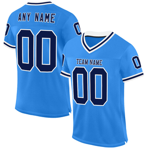 Camiseta de Fútbol Americano Personalizada para Hombre, Cuello en V, Manga Corta, Malla Transpirable, Uniforme de Equipo con Nombre y Número Personalizados - Product Image 1