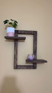 Wall Mounted Wooden Shelves Handmade Floating Storage Display <b>Racks</b> For Living Room Bedroom Office And Kitchen - Product Image 4