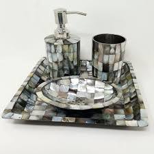 Modern Abstract Glass Crystal Decorative Tray <b>Set</b> Rectangle Multi Piece <b>Bathroom</b> Organization - Product Image 1