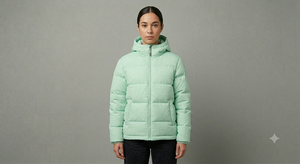 Blouson matelassé unisexe vert menthe uni avec logo personnalisé, fermeture éclair, capuche, alternative au duvet, vêtement d'extérieur décontracté pour l'hiver - Product Image 5