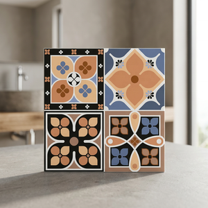 Carreaux de sol en céramique de style marocain 400x400mm pour salle de bain, restaurant, cuisine, bar, carreaux de marbre carrés à motifs antiques - Product Image 2