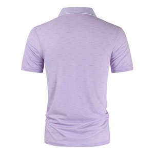 Polo personnalisé avec logo pour hommes, couleur unie, OEM, été, décontracté, tissu en coton, vente en gros - Product Image 3