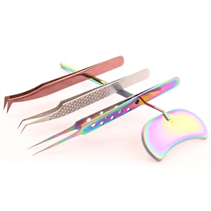 El espejo de mano con mango largo ayuda a magnificar los detalles faciales para el trabajo de pestañas, maquillaje, cuidado de la piel, herramientas de acero inoxidable de alta calidad - Product Image 1