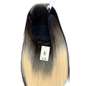 Perruques en cheveux naturels vietnamiens lisses sans colle, livraison rapide, balayage, pour femmes noires, avec dentelle frontale HD 13x6 - Product Image 1