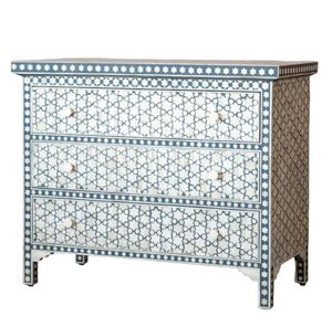 Handmade BIG Wood <b>Chest</b> <b>of</b> <b>Drawers</b> With Bone Inlay Pattern Eclectic Style Antique Furniture for Living Room Bedroom - Product Image 6