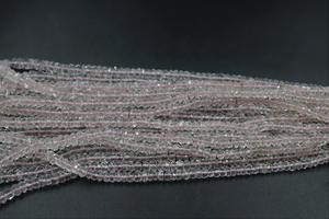 Cuentas Rondelle facetadas de cuarzo rosa de 4-5mm de alta calidad, piedras preciosas naturales para la fabricación de joyas - Product Image 3