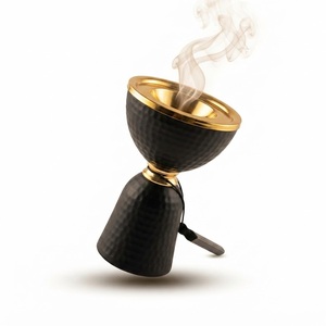 Latest Hammered Metal Incense Burner Silver Stainless Steel Hourglass <b>Bakhoor</b> Holder Mid-East Style <b>Oud</b> Charcoal Censer For Home - Product Image 6