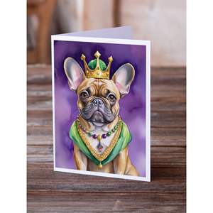 Bulldog Français Roi de Mardi Gras Carte de Voeux Pack 8 Cartes de Note Vierges avec Enveloppes Lunatique A7 Taille 5x7 Pouces - Product Image 2