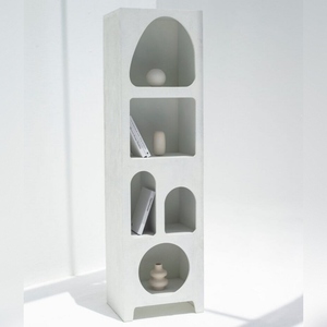 Étagère peinte en blanc Vandana Merino Solace, design de meuble de rangement en bois moderne et minimaliste - Product Image 6