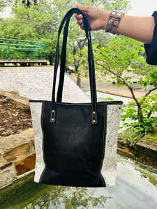 Sac fourre-tout tendance en cuir avec fourrure pour femme, broderie, fermeture éclair, mode été-automne, sac à main de luxe en cuir de vachette et fourrure LHTB-0069 - Product Image 2