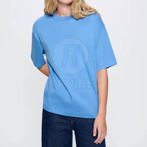 Camiseta de Verano Informal para Mujer, de Alta Calidad, Holgada, Transpirable, de Manga Corta, con Impresión de Logotipo Personalizado, 100% Algodón - Product Image 5