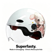 Casque de moto moderne en ABS à design graphique, ouvert, à dégagement rapide pour l'été, pour scooter et cyclomoteur, usine OEM