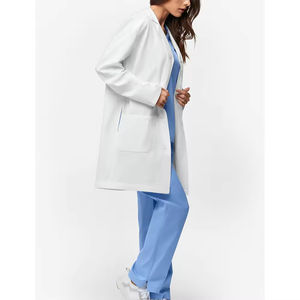 Bata de Enfermería de Manga Corta/Larga de Último Diseño, Color Sólido de Alta Calidad, Diseño Personalizado, Tela de Estambre, Unisex, Detección de Agujas - Product Image 5