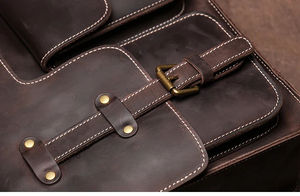 Sac messager vintage en cuir véritable durable avec fermeture éclair, grande capacité pour le travail, sac à bandoulière pour homme - Product Image 5