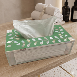 Tissue <b>Box</b> with Mother of Pearl Bone Inlay Resin Tissue Holder Case Available at <b>Cheap</b> Price Giveaway Gits From India - Product Image 1