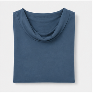 Womens Steel Blue Cowl Neck Three Quarter Sleeve Slim <b>Tunic</b> Fit T Shirt WTS-0117 - Product Image 5