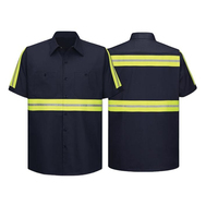 Combinaison de travail respirante à manches courtes pour hommes, couleurs personnalisées, haute visibilité, bandes réfléchissantes, polyester, uniforme de sécurité pour la construction