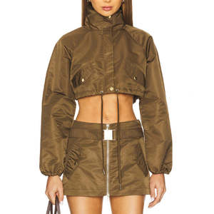 Nuevo Conjunto Deportivo Informal de Alta Calidad para Mujer, Chaqueta Cortavientos Deportiva, Top Corto, Conjunto de Poliéster de Secado Rápido para Mujer - Product Image 1