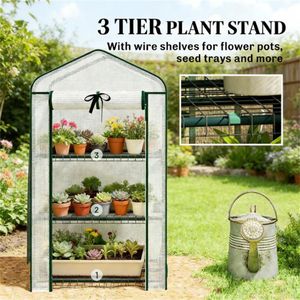 Mini serre blanche pour plantes, support pour jardin, pour la culture de légumes et de fleurs - Product Image 4