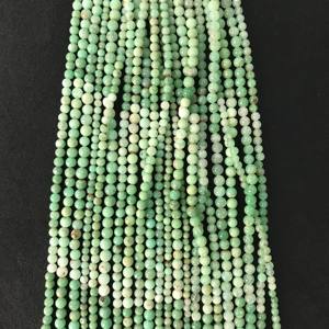 Perles rondes lisses en chrysoprase de qualité AA certifiées IGI 100% naturelles, 3,5 mm-5,5 mm, couleur vert pierre, Fire Vivaaz Gems - Product Image 2