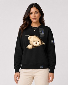 Sweat-shirt personnalisé pour femme, nouvelle collection hiver, design tendance, haute qualité, couleurs personnalisables, avec badge lettre, uni teint - Product Image 1