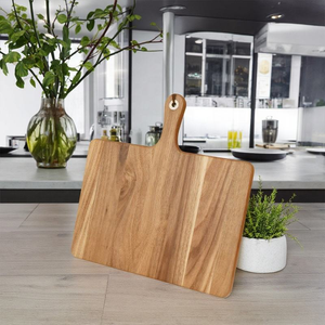 Planche à découper en bois massif avec poignée, planches à découper pour la cuisine et la salle à manger, planche de service en bois - Product Image 5