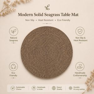 Napperon de table moderne en jonc de mer massif |   Set de table antidérapant résistant à la chaleur |   Décoration de table écologique faite à la main, qualité d'exportation - Product Image 5