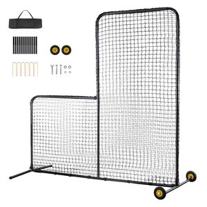Gabbia da Battuta Portatile 7x7 piedi per Baseball e Softball con Schermo di Sicurezza a L, Protezione per il Corpo, Borsa per il Trasporto e Ruote - Attrezzatura da Allenamento - Product Image 1
