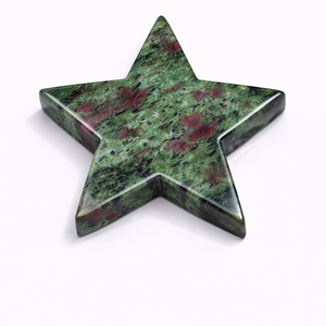 Ruby Zoisite <b>Crystal</b> Carved Star <b>Figurine</b> for Feng Shui Love Home Decoration Healing Meditation Reiki Energy Wholesale Supplier - Product Image 1
