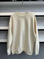 Sweat-shirt en molleton lourd 350 g/m², streetwear unisexe, impression de logo personnalisé, sweat-shirt à col rond surdimensionné pour homme