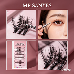 Extensions de cils personnalisables Mr Sanyes, best-seller, de haute qualité, effet naturel, souples et légers, idéales pour les photos de remise de diplôme - Product Image 6