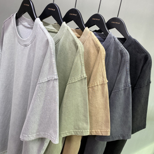 Plus Size Men's T-shirts Oversized Heavy Cotton T-Shirts <b>Vintage</b> <b>Tee</b> Loose Short Sleeve Casual T Shirts for Man - Product Image 4