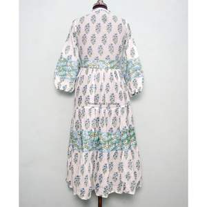 Vestidos Casuales de Talla Grande para Mujer, Nueva Moda, Estampado, Mangas Largas Abullonadas con Cuello Alto, Decoración de Encaje para Primavera y Otoño - Product Image 6