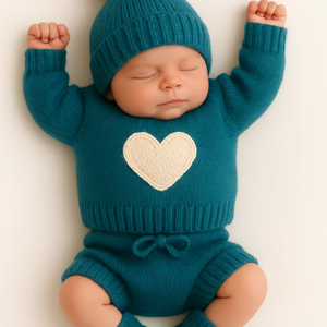 Infant Clothing <b>Set</b> For Winter Soft <b>Knit</b> Fabric Offering Cozy Feel For Newborn Daily Wear Custom Logo Supply - Product Image 1