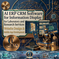 Laboratuvar ve araştırma hizmetleri için bilgi ekranı için AI ERP CRM yazılımı web sitesi tasarımı ve mobil uygulama geliştirme AI CRM