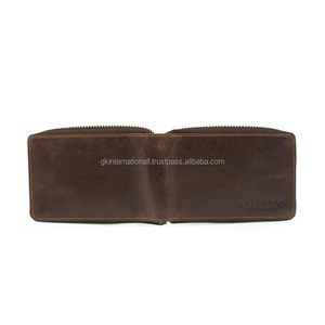 100% Genuine Leather Male <b>Purses</b> With <b>Zip</b> Coin Pocket Customize Logo Men Wallet and Card Holder Wholesale Leather Wallets Men - Product Image 6