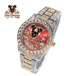 Montre-bracelet de luxe pour homme en quartz avec diamants Moissanite, boîtier en acier inoxydable serti de cristaux, cadran éclatant et design haut de gamme - Product Image 3