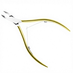 Stainless Steel Cuticle Nipper Gold Nail Pliers Clipper with Double Springs Handle Sharp Cuticles Pushers Remover Scissors - Product Image 1
