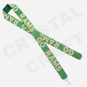 CRYSTAL CRAFT Vintage Eco-friendly Beaded Adjustable <b>Strap</b> with Black and Red Text & Logo Design for Handbag Accessories - Product Image 4