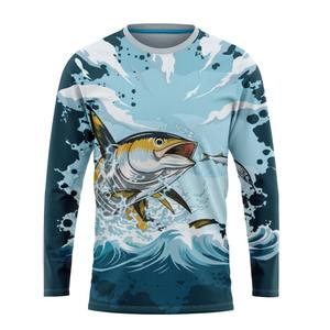 Camisa de Pesca al por Mayor de Manga Larga con Protección UV, Sublimación, Poliéster, Lisa, de Alto Rendimiento - Product Image 6