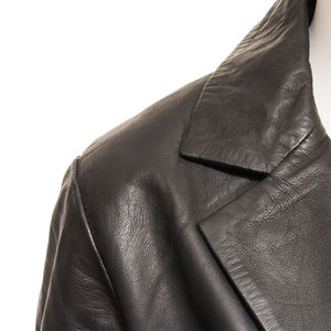 Custom Women's Genuine <b>Leather</b> <b>Blazer</b> Full Sleeve Turn-down Collar Single Button Solid Color Outer Wear - Product Image 2